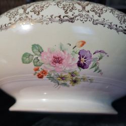 vintage floral serving bowl tureen Symphony By Salem
