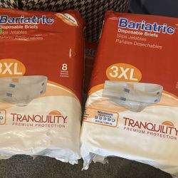 Disposable briefs size 3XL 5.00 each or take the last 8 packs for 30