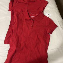 BRAND NEW: Red Old Navy Uniform Polo Shirts For Girls Size 8