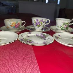 Assorted China Cups And Saucers