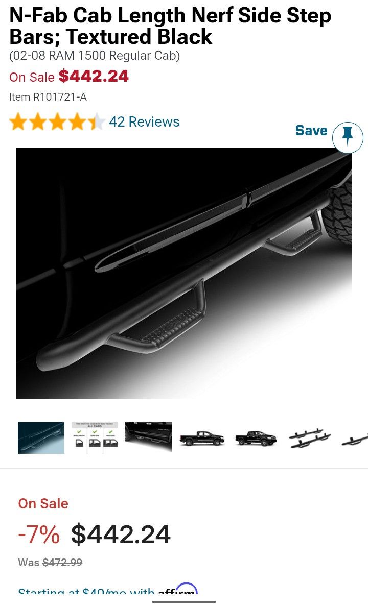 N-Fab Cab Length Nerf Side Step Bars; Textured Black
(02-08 RAM 1500 Regular Cab)