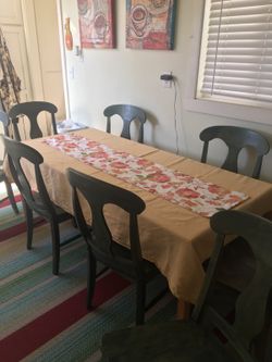 Kitchen table and 8 chairs