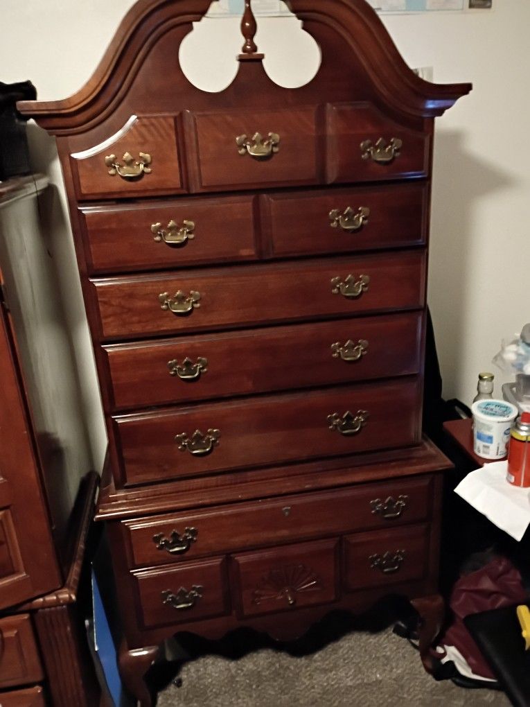 Dressers 2pc.Queen Anne Style Tallboy +Matching Chest