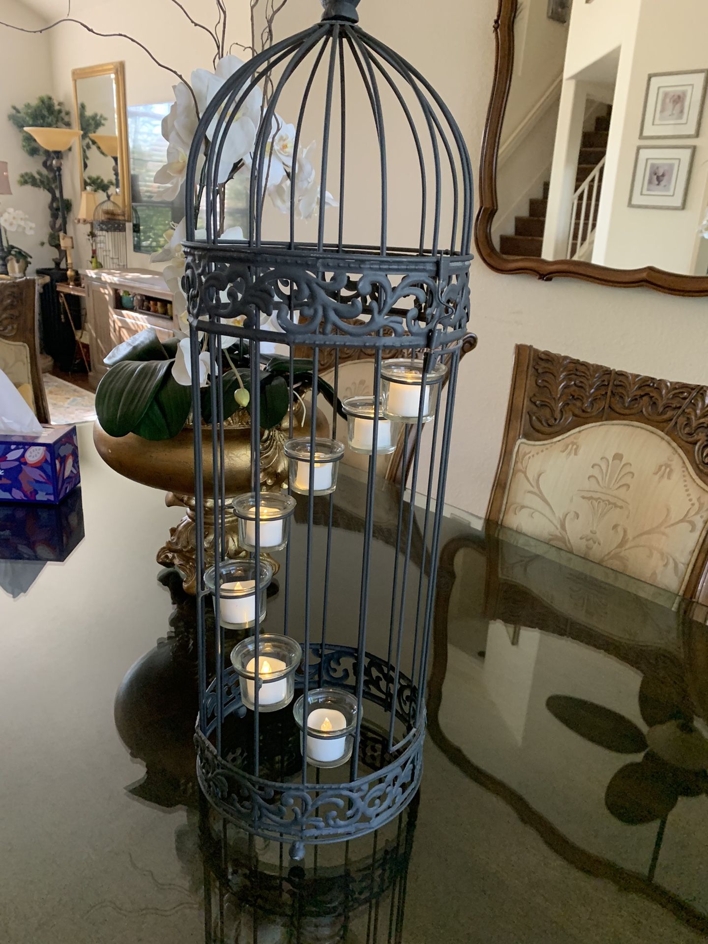 Birdcage Staircase Candle Stand / Living Room, Dining Table Centerpiece , Or Bedroom Decoration