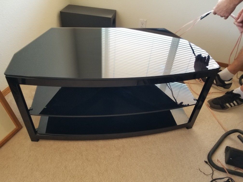 Beautiful black glass TV stand