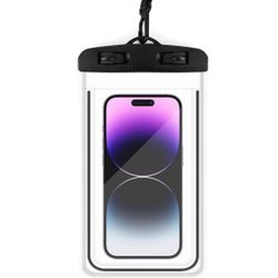 New Black Waterproof Phone Pouch with Lanyard