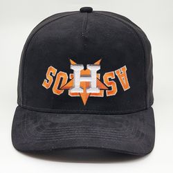UPSIDE DOWN Houston "ASHOS" Astros Overlap Hat - Snap Back - BLACK - SHIPS FREE