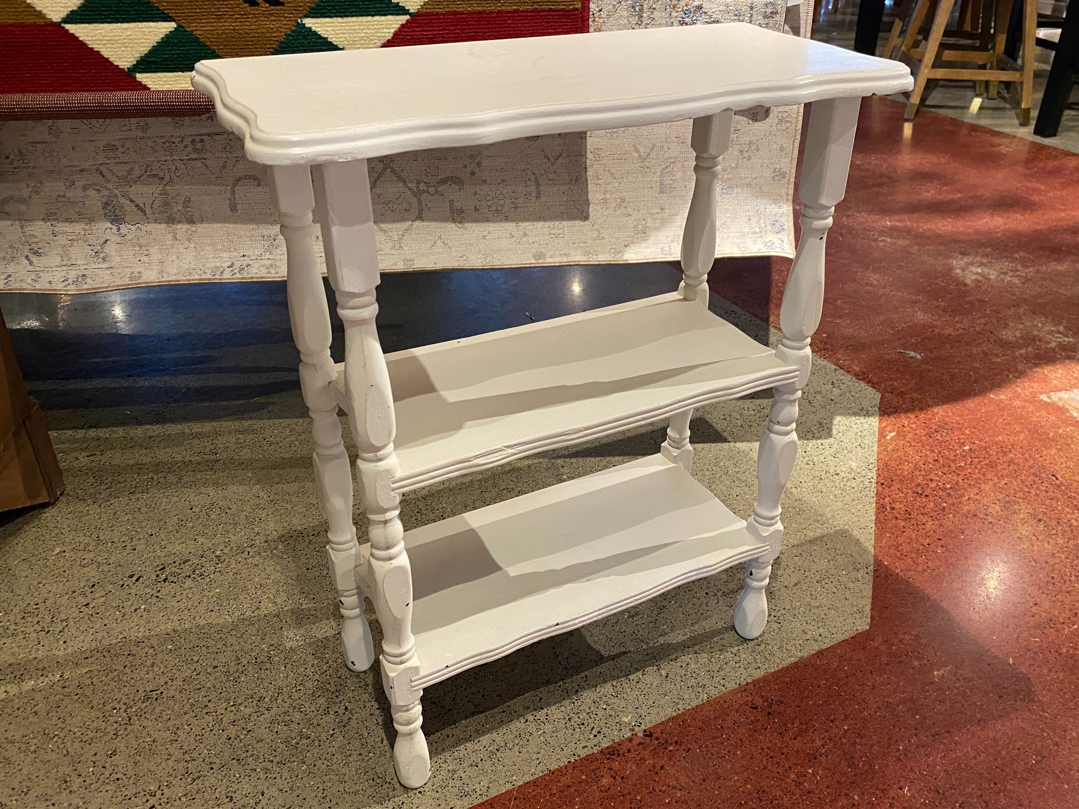 Petite White Country Charm Accent Table