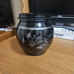 L.E. Smith Black Amethyst Cookie Jar 1930s