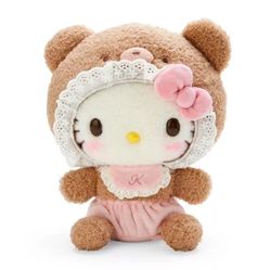 Latte Brown Hello Kitty Bear Plush