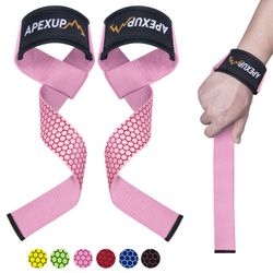 APEXUP Weight Lifting Straps for Weightlifting, Lifting Wrist Straps Gym, Deadlift Strap, Anti Slip Silicone Weightlifting Strap Men Women Powerliftin