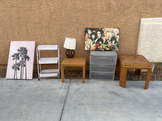 Moving Sale – 6 Items for $20 or $5 Each – Tables, Storage & Wall Art