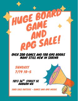 Board game and RPG sale