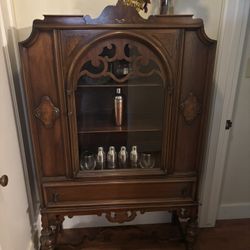 Antique liquor cabinet and buffet