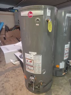 RHEEM Residential Gas Water Heater: Natural Gas, Low NOx, 75 gal, 75,100 BTU