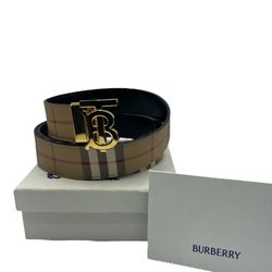 Burberry TB Check Reversible Medium Belt