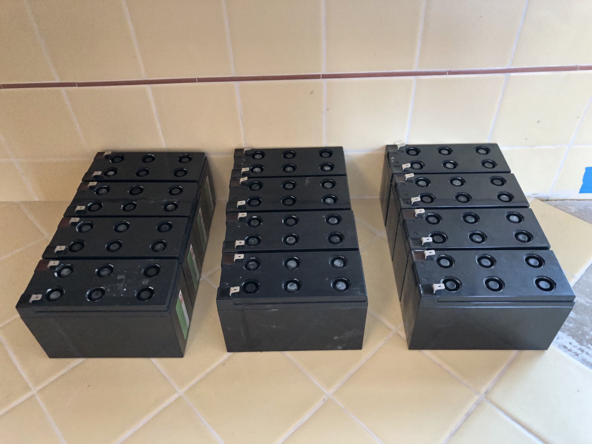 Qty. 12 CSB HR 1234W F2 12v lead acid batteries for APC UPS battery backup
