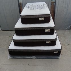 Queen Size Pillow Top Mattress 12"    New Mattress In A Plastic Sealed 