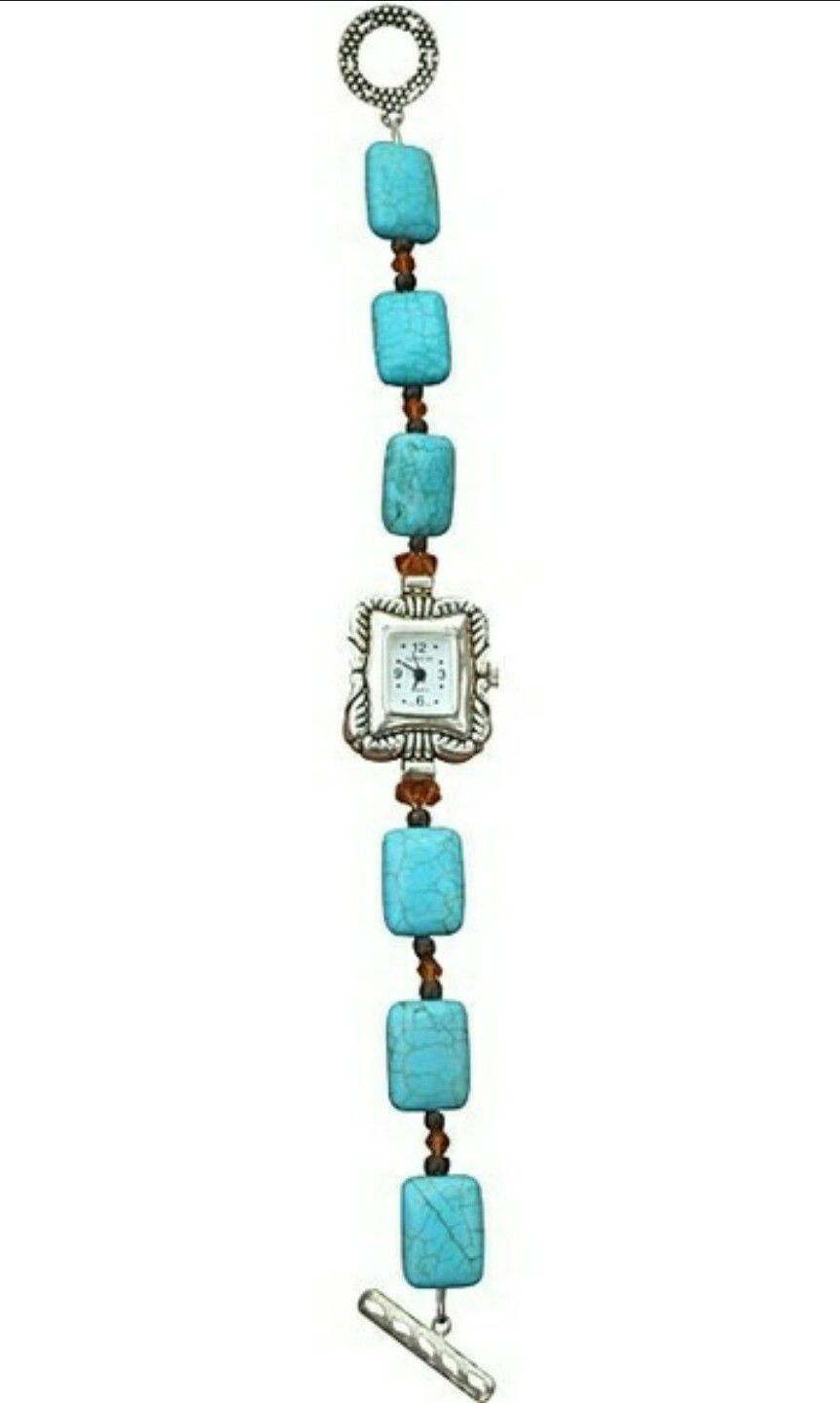 Mountain Blue Turquoise and Crystal Watch