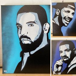 Drake 11”x14” On Canvas. Set Of 3 