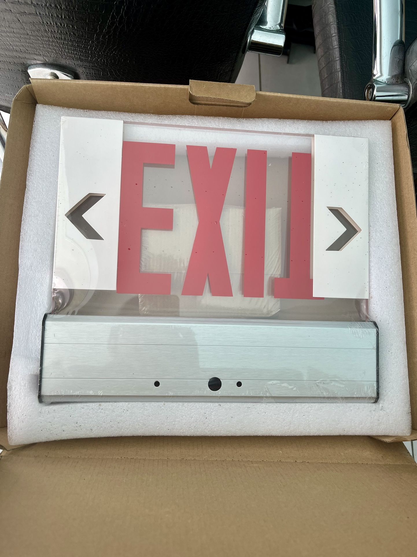 NEW LED Edge-Lit Exit Sign with Battery Back-up