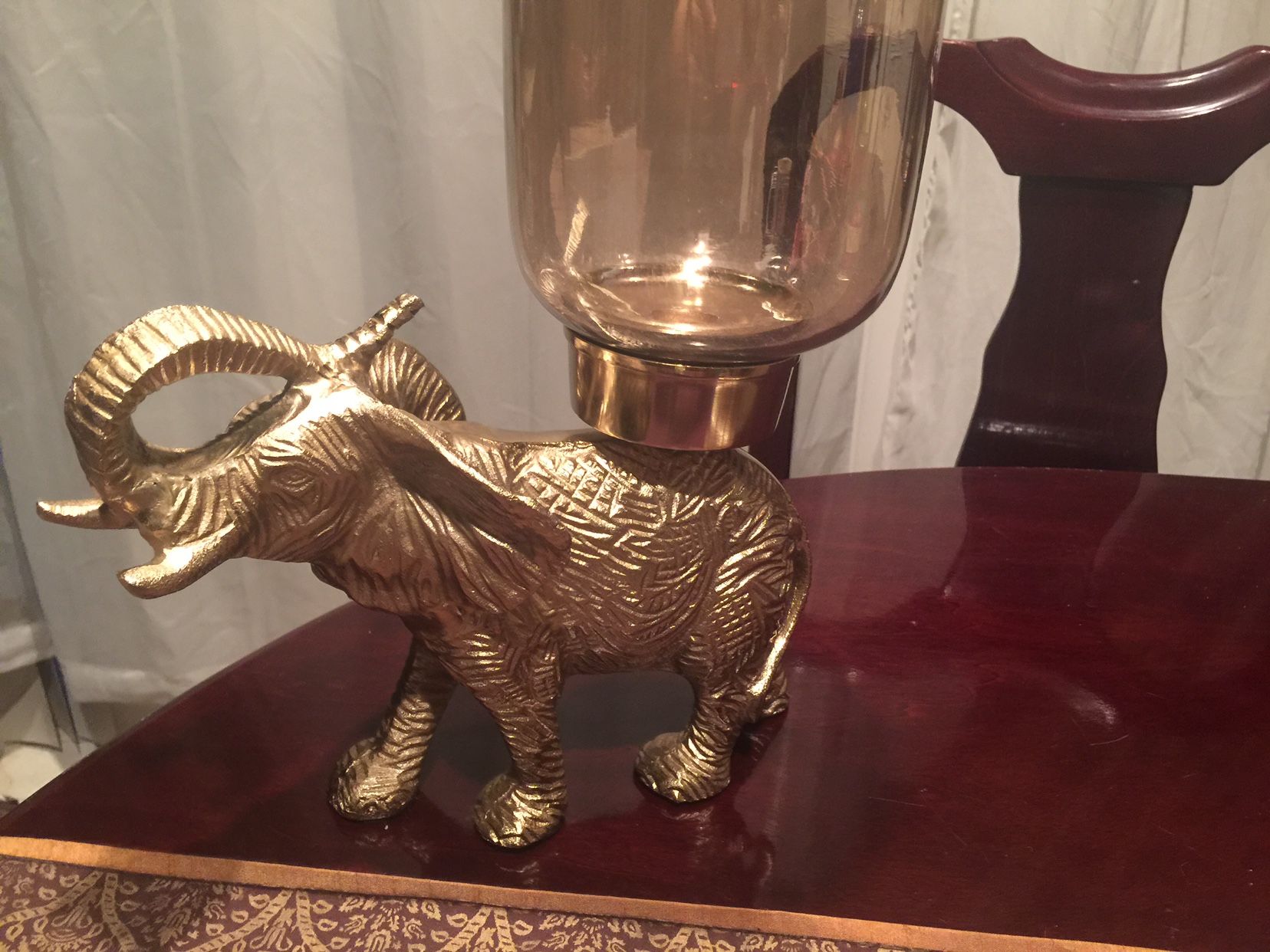 Beautiful candelabra antique elephant metal $45