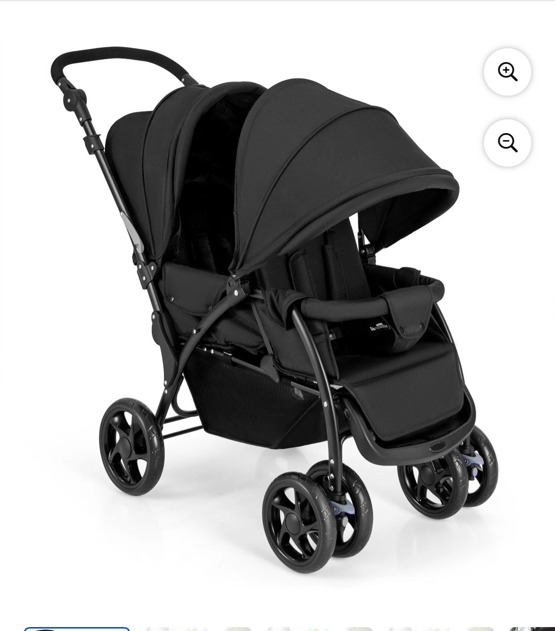 Costway Double Stroller Foldable Baby Twin Lightweight Travel Stroller Infant Pushchair Black