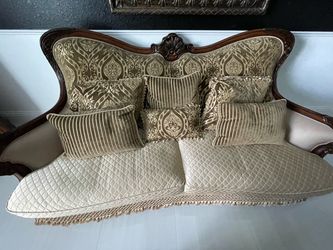 Chateau Beauvais Wood Trim Sofa