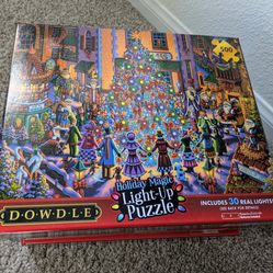 Dowdle Holiday Magic Light Up Puzzle 500 Piece Jigsaw Puzzle
