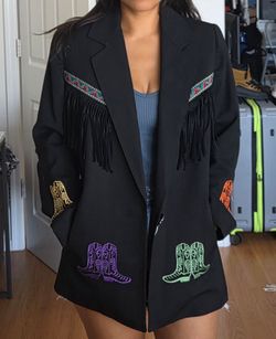 Vintage Cione Western-style black blazer