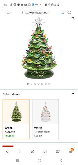 Best Choice Products 15in Pre-lit Hand-Painted Ceramic Tabletop Christmas Tree Holiday Decoration w/ 64 Multicolored Lights - Green