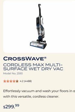 Bissell - CrossWave  Cordless MAX MULTI-SURFACE WET DRY