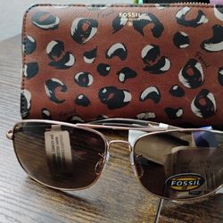 Fossil Wallet & Sun Glasses Set