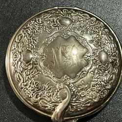 Monogrammed “MR” Compact Mirror 2.75” Diameter