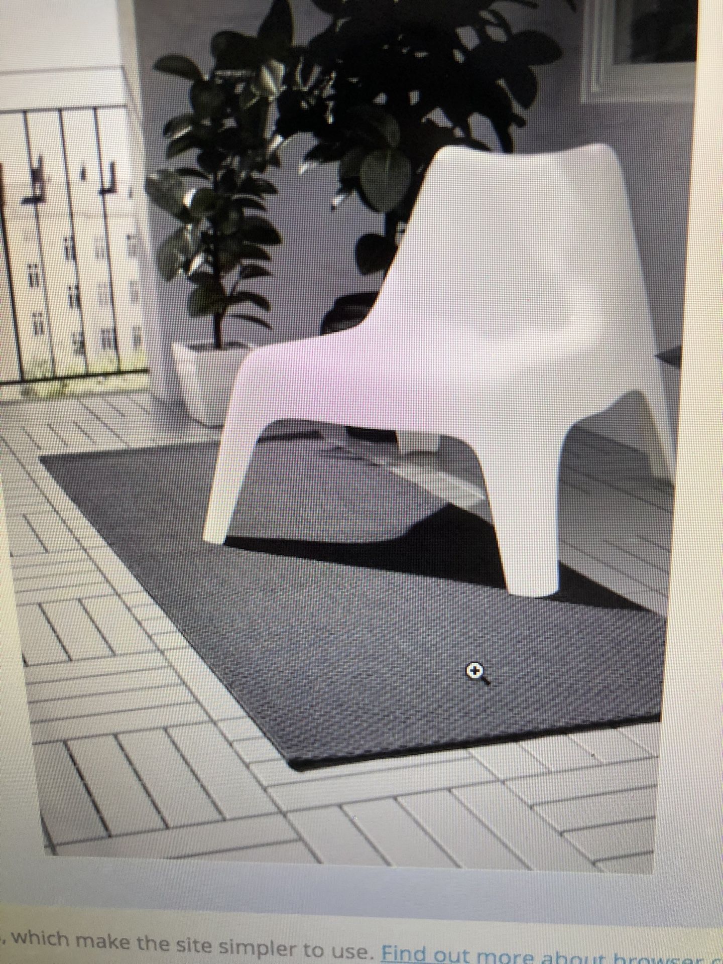 In/outdoor rug , dark grey 2’7”x 6’7”