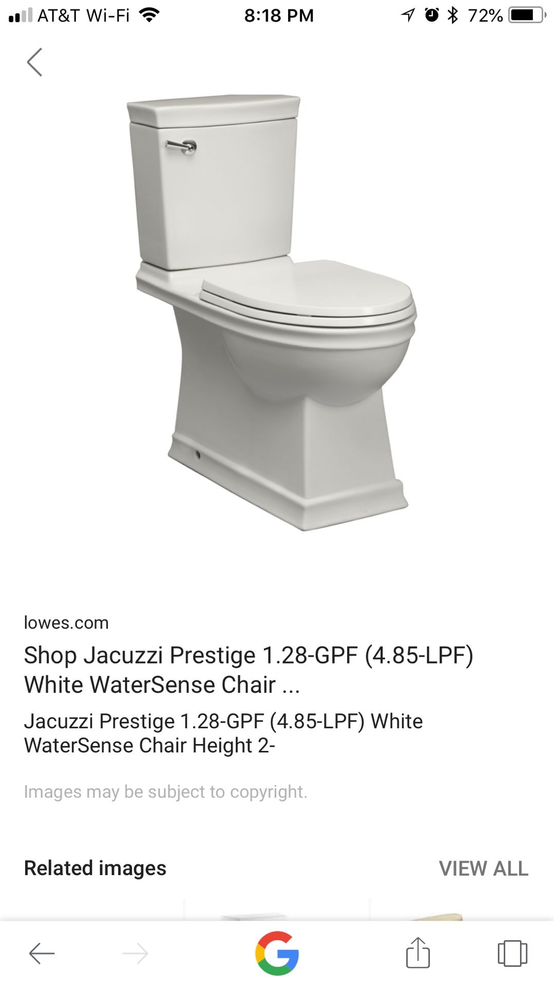 Jacuzzi Prestige WaterSense Chair Toilet Luxury Bath Collection
