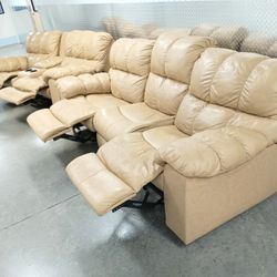 Reclining Leather Couch and Loveseat 