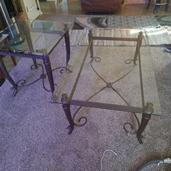 Glass end and coffee table 