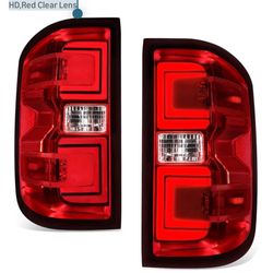 New in box DNA MOTORING TL-ZTL-002E-RD Pair of LED Tail Lights Brake Lamps Compatible with 15-19 Silverado 2500 HD 3500 HD/Sierra 3500 HD,Red Clear Le