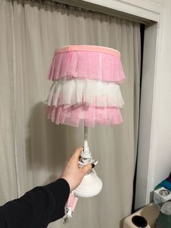 Pink Tulle Tiered Table Lamp