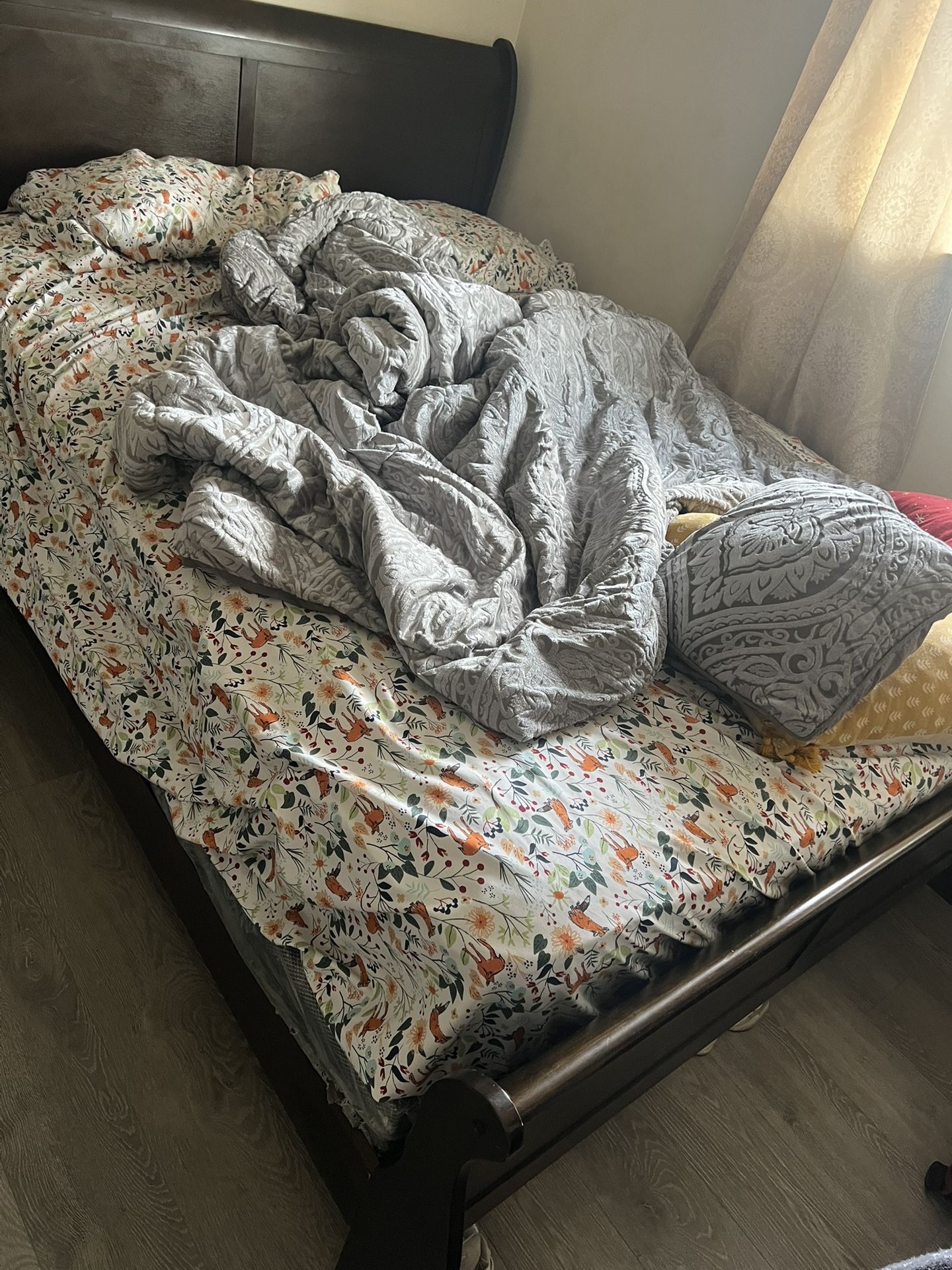 King size bed with frame
