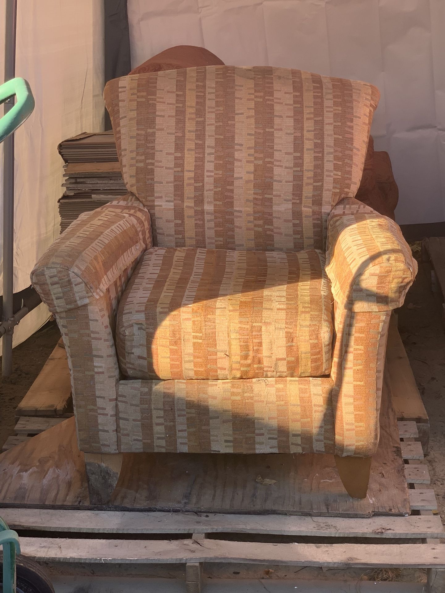 Striped Upholstered Chair