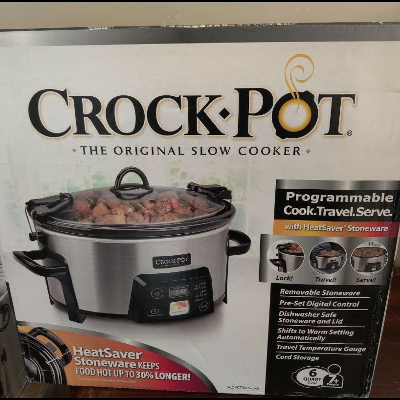 Crock-Pot 6-Quart Cook & Carry Digital Slow Cooker with Heat Saver