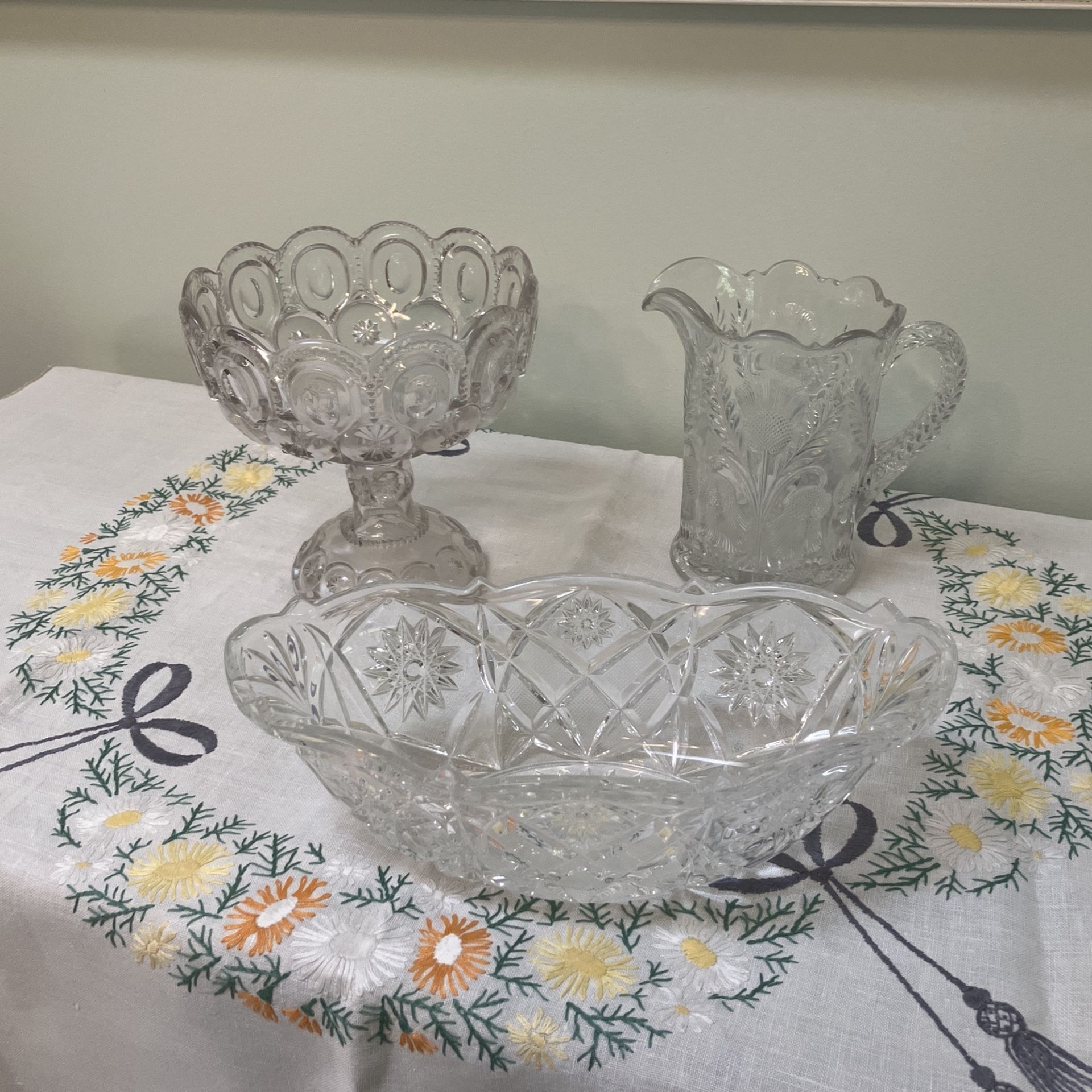 Christal Bowls & Pitcher & Fruit Bowl