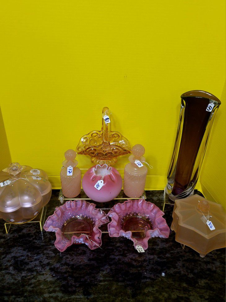 Vintage Pink Depression Glass Fenton Glass Priced Individually or Best Offer 