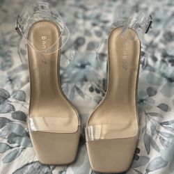Clear strap heels 