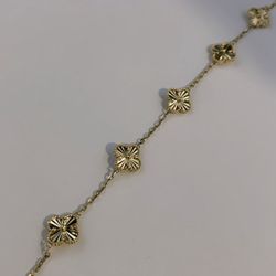14k Gold Clover Bracelet