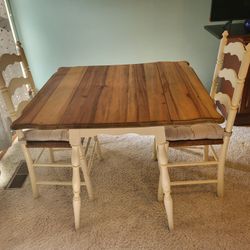 Antique Dining Table And 2 Chairs