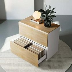 2 Drawer Lateral File Cabinet, 31W*28H Wood Filing Cabinet with Anti-tilt Mechanism, Home Office Storage Filing for Letter, A4 & Legal Size, Light Wal