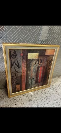 Framed Asian-Inspired Abstract Wall Art